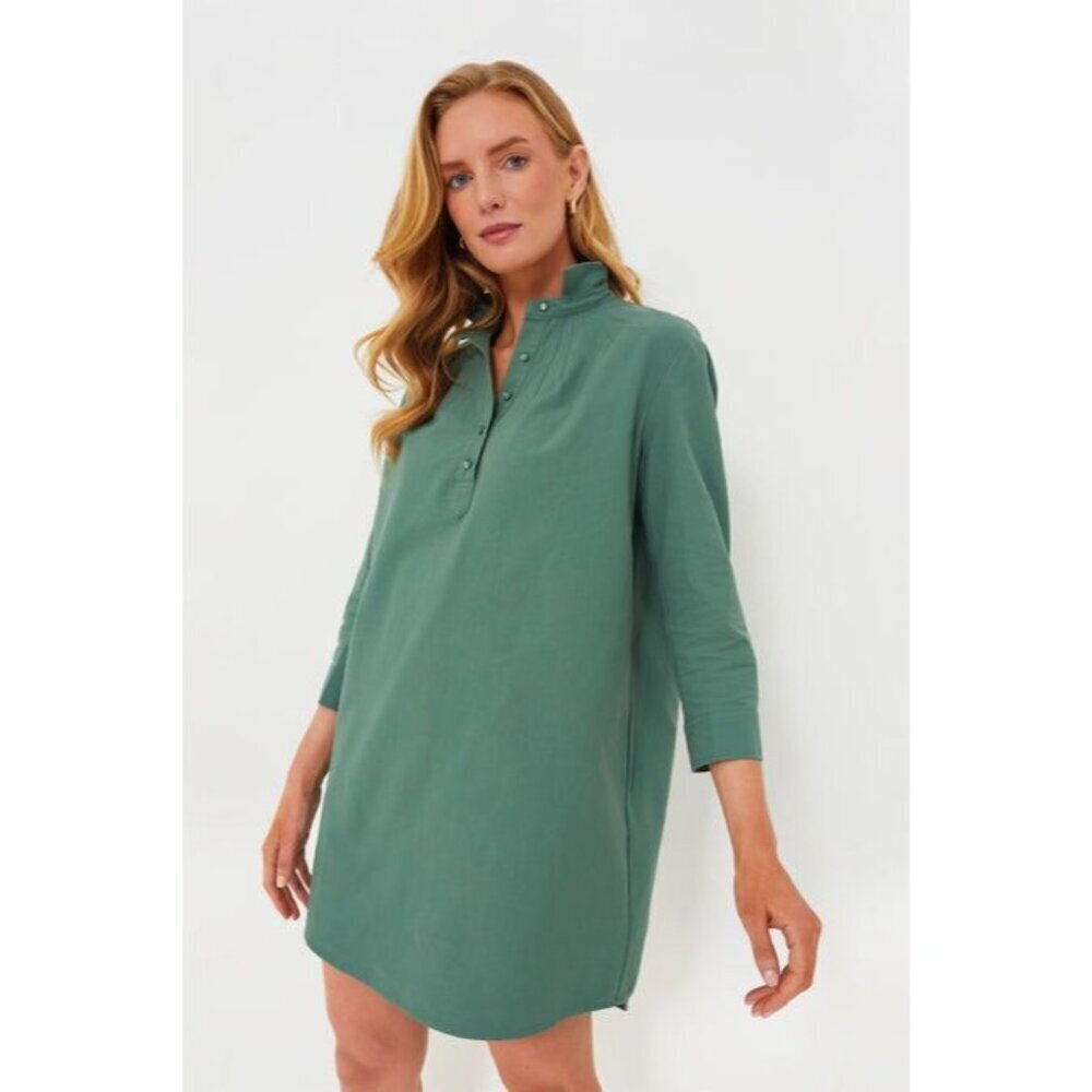 Tuckernuck Pomander Place Size XL  Poly Dress Green Collared - Picture 2 of 10